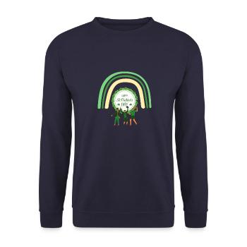 Happy Saint Patrick's day - Unisex Sweatshirt - navy - Front - Alina (178cm) & Michal (187cm)
