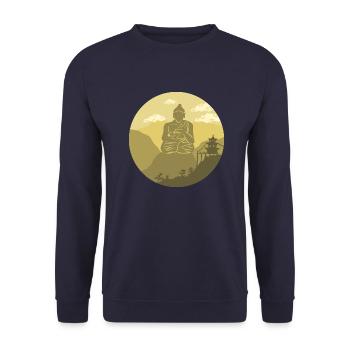 Buddha Gold - Unisex Pullover - Navy - Vorne - Alina (178cm) & Michal (187cm)