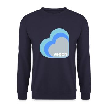 Blue vegan heart - Unisex Sweatshirt - navy - Front - Alina (178cm) & Michal (187cm)
