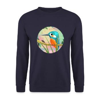 Kingfisher - Unisex Sweatshirt - navy - Front - Alina (178cm) & Michal (187cm)
