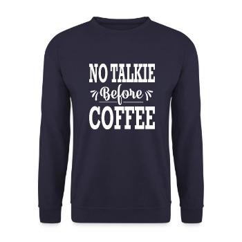 Pas de talkie avant le café - Sweat-shirt Unisexe - marine - Devant - Alina (178cm) & Michal (187cm)