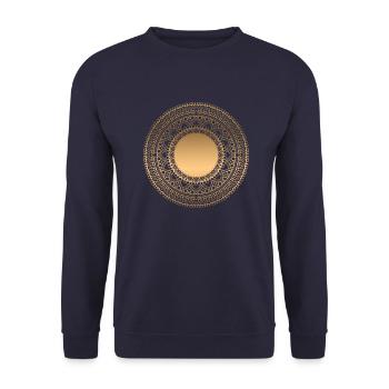 MANDALA 016 - Sweat-shirt Unisexe - marine - Devant - Alina (178cm) & Michal (187cm)