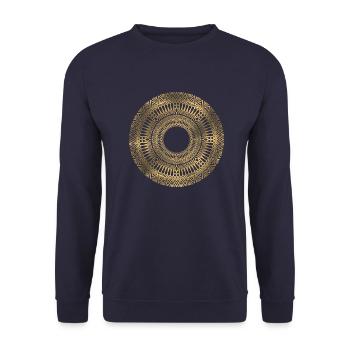 MANDALA 027 - Sweat-shirt Unisexe - marine - Devant - Alina (178cm) & Michal (187cm)