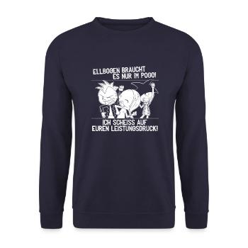 Elbows are only needed in the pogo - Unisex Sweatshirt - navy - Front - Alina (178cm) & Michal (187cm)
