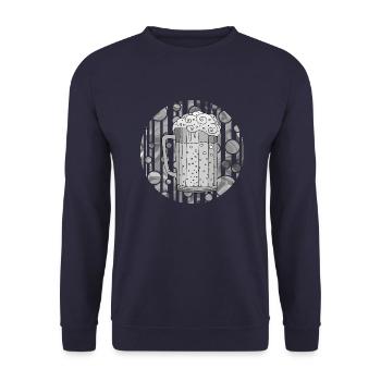 Becher - Unisex Pullover - Navy - Vorne - Alina (178cm) & Michal (187cm)