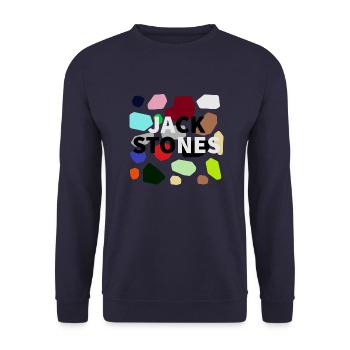 JACK STONES - Unisex Sweatshirt - navy - Front - Alina (178cm) & Michal (187cm)