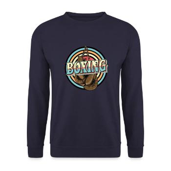 Boxing - Unisex Sweatshirt - navy - Front - Alina (178cm) & Michal (187cm)