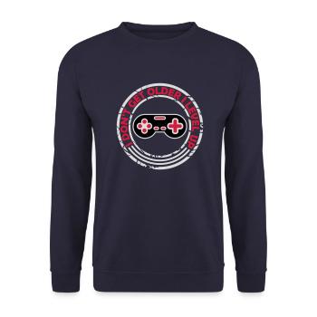 get older level up - Unisex Sweatshirt - navy - Front - Alina (178cm) & Michal (187cm)