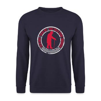 have fun at work - Unisex Pullover - Navy - Vorne - Alina (178cm) & Michal (187cm)