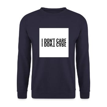 I don't care - Unisex Pullover - Navy - Vorne - Alina (178cm) & Michal (187cm)