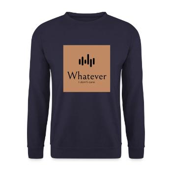 Whatever. I don't care. - Unisex Pullover - Navy - Vorne - Alina (178cm) & Michal (187cm)