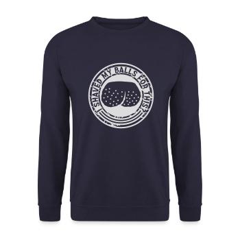 I shaved my balls - Unisex Sweatshirt - navy - Front - Alina (178cm) & Michal (187cm)