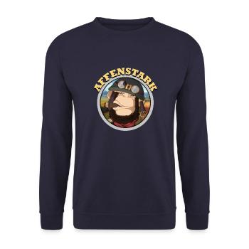 shirt 1 Affenstark - Unisex Pullover - Navy - Vorne - Alina (178cm) & Michal (187cm)