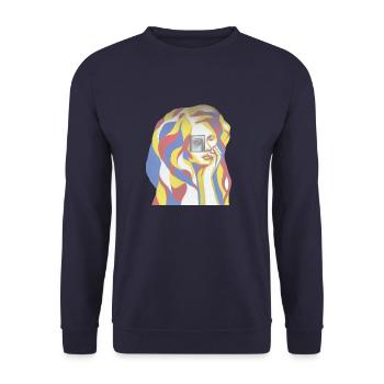 Mrs. Abstrakt - Unisex Sweatshirt - navy - Front - Alina (178cm) & Michal (187cm)