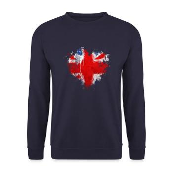 England UK London British English United Kingdom - Unisex Sweatshirt - navy - Front - Alina (178cm) & Michal (187cm)