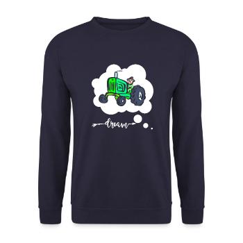 Tracteur - Bouclier routier - col - Sweat-shirt Unisexe - marine - Devant - Alina (178cm) & Michal (187cm)