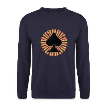 Poker Spades Retro - Unisex Sweatshirt - navy - Front - Alina (178cm) & Michal (187cm)