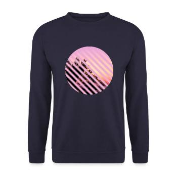 T-Shirt Urlaub Strand Palmen Ferien Sommer Sonne - Unisex Pullover - Navy - Vorne - Alina (178cm) & Michal (187cm)