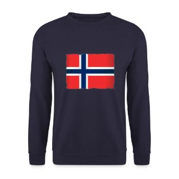 Grunge Flagge von Norwegen - Unisex Pullover - Navy - Vorne - Alina (178cm) & Michal (187cm)