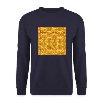 Chinese pattern - Unisex Sweatshirt - navy - Front - Alina (178cm) & Michal (187cm)