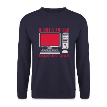 Ne pas réparer votre ordinateur - Sweat-shirt Unisexe - marine - Devant - Alina (178cm) & Michal (187cm)