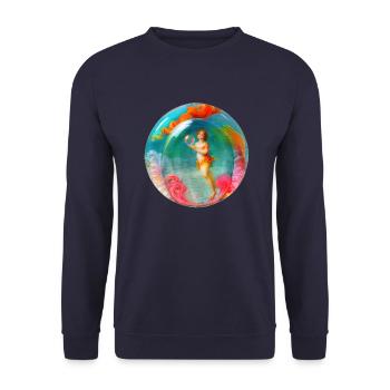 venus in der seifenblase - Unisex Pullover - Navy - Vorne - Alina (178cm) & Michal (187cm)