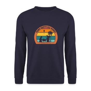 Christmas Nativity with Jesus - Name Above All Nam - Unisex Sweatshirt - navy - Front - Alina (178cm) & Michal (187cm)