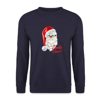 Santa Claus - Unisex Pullover - Navy - Vorne - Alina (178cm) & Michal (187cm)