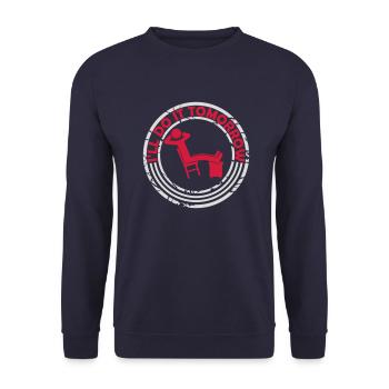 do it tomorrow quote - Unisex Sweatshirt - navy - Front - Alina (178cm) & Michal (187cm)