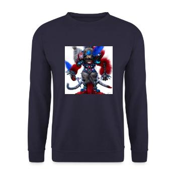 Série : distopia of christmas - Sweat-shirt Unisexe - marine - Devant - Alina (178cm) & Michal (187cm)