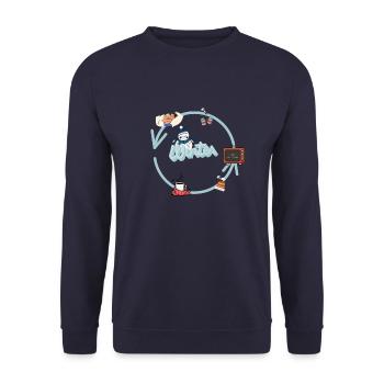 L’hiver arrive - Sweat-shirt Unisexe - marine - Devant - Alina (178cm) & Michal (187cm)