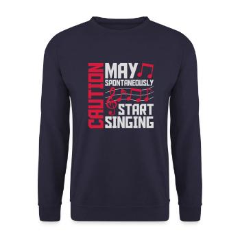 may spontaneously start singing - Unisex Sweatshirt - navy - Front - Alina (178cm) & Michal (187cm)