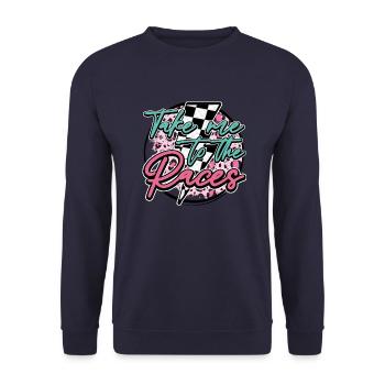 Emmenez-moi aux courses - Sweat-shirt Unisexe - marine - Devant - Alina (178cm) & Michal (187cm)