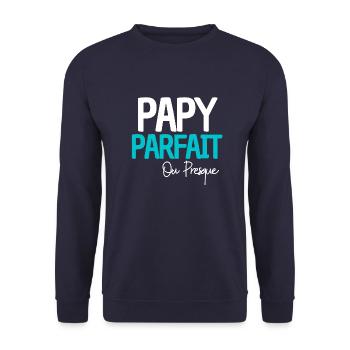 cadeau parfait pour un papy de légende. - Sweat-shirt Unisexe - marine - Devant - Alina (178cm) & Michal (187cm)