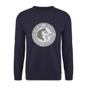 big bad wolf quote - Unisex Sweatshirt - navy - Front - Alina (178cm) & Michal (187cm)