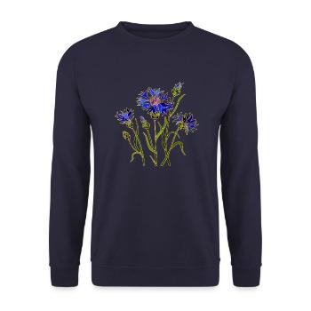 Flowers - Unisex Sweatshirt - navy - Front - Alina (178cm) & Michal (187cm)