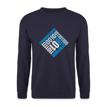 Langage de programme de code binaire - Sweat-shirt Unisexe - marine - Devant - Alina (178cm) & Michal (187cm)