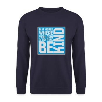 you can be kind - Unisex Pullover - Navy - Vorne - Alina (178cm) & Michal (187cm)