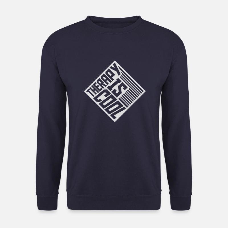 therapy is cool Quote - Unisex Sweatshirt - navy