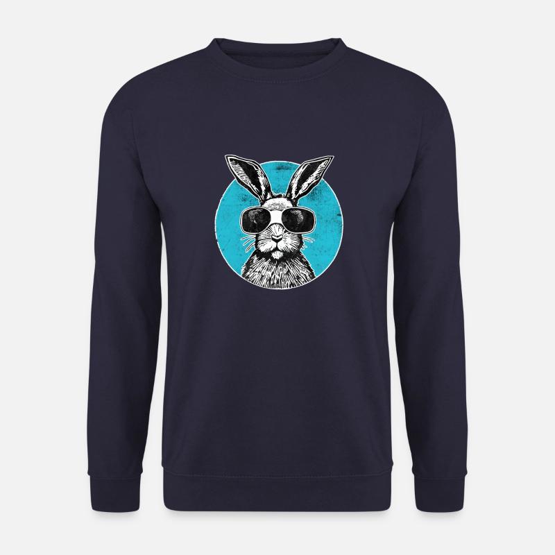 Hase mit Brille auf der Nase - Unisex Pullover - Navy