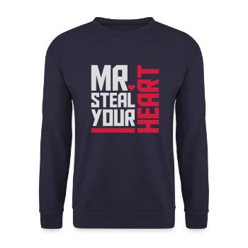 Mr steal your heart - Unisex Sweatshirt - navy - Front - Alina (178cm) & Michal (187cm)
