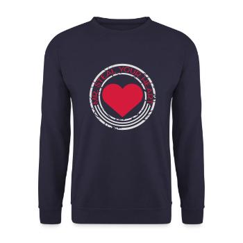 mr steal your heart - Unisex Sweatshirt - navy - Front - Alina (178cm) & Michal (187cm)