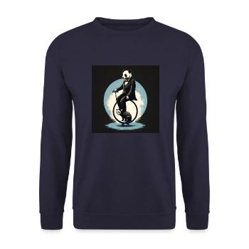 Panda élégant sur un monocycle d - Sweat-shirt Unisexe - marine - Devant - Alina (178cm) & Michal (187cm)