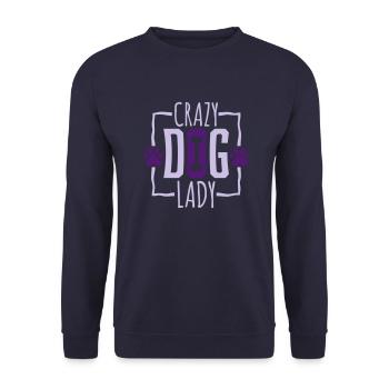 crazy dog lady Zitat - Unisex Pullover - Navy - Vorne - Alina (178cm) & Michal (187cm)
