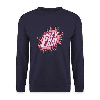 crazy dog lady Zitat - Unisex Pullover - Navy - Vorne - Alina (178cm) & Michal (187cm)