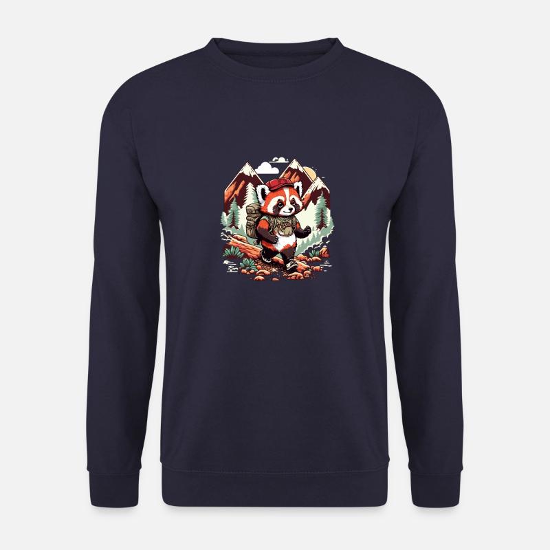 roter Panda wandert - Unisex Pullover - Navy