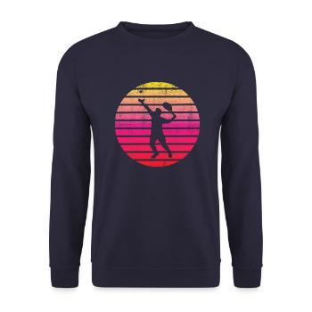 Joueur de tennis Raquette de tennis Club de tennis Tennis - Sweat-shirt Unisexe - marine - Devant - Alina (178cm) & Michal (187cm)