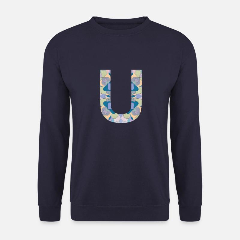 Buchstabe U im Mandala - Unisex Pullover - Navy