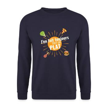 J'en fait tout un plat - Sweat-shirt Unisexe - marine - Devant - Alina (178cm) & Michal (187cm)