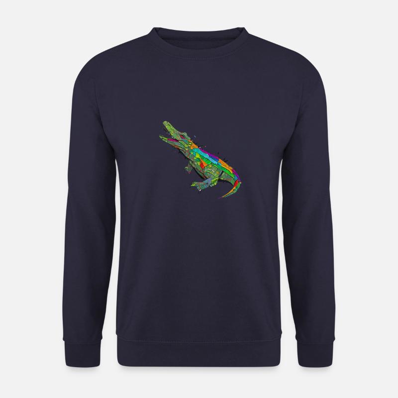 Origami Crocodile: Verspieltes Papierdesign - Unisex Pullover - Navy